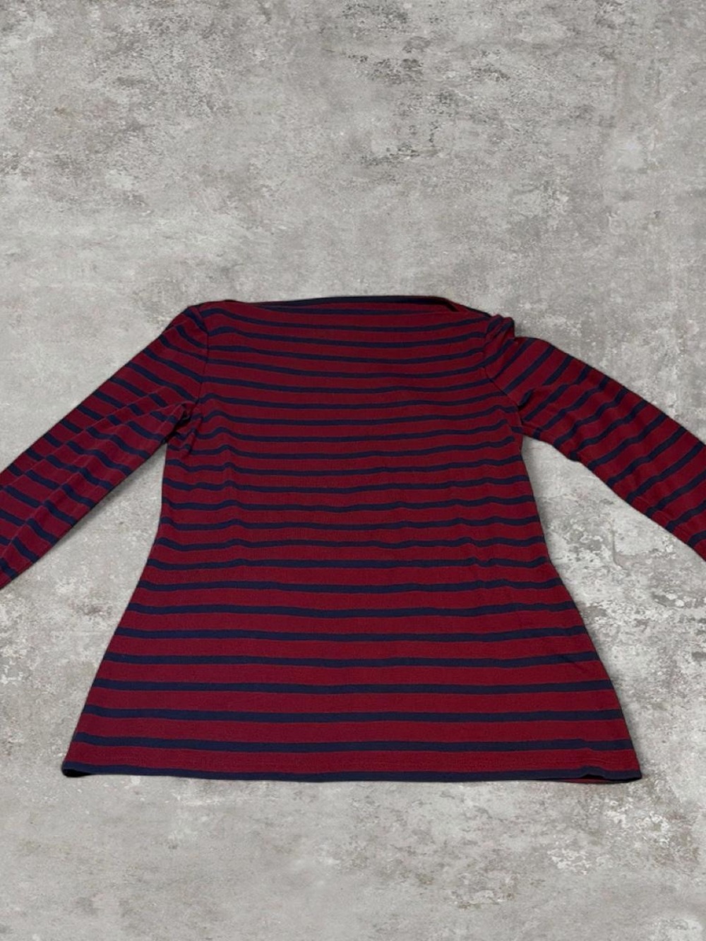 Old Navy Burgundy and Navy Striped Long Sleeve Top Size M